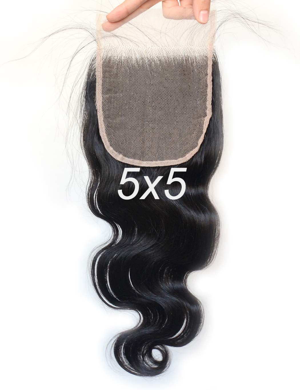 Raw Wavy Transparent 5"x5" Closure