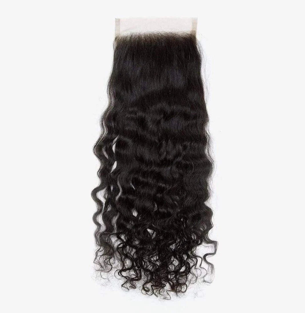 Raw Curly Transparent 5"x5" Closure
