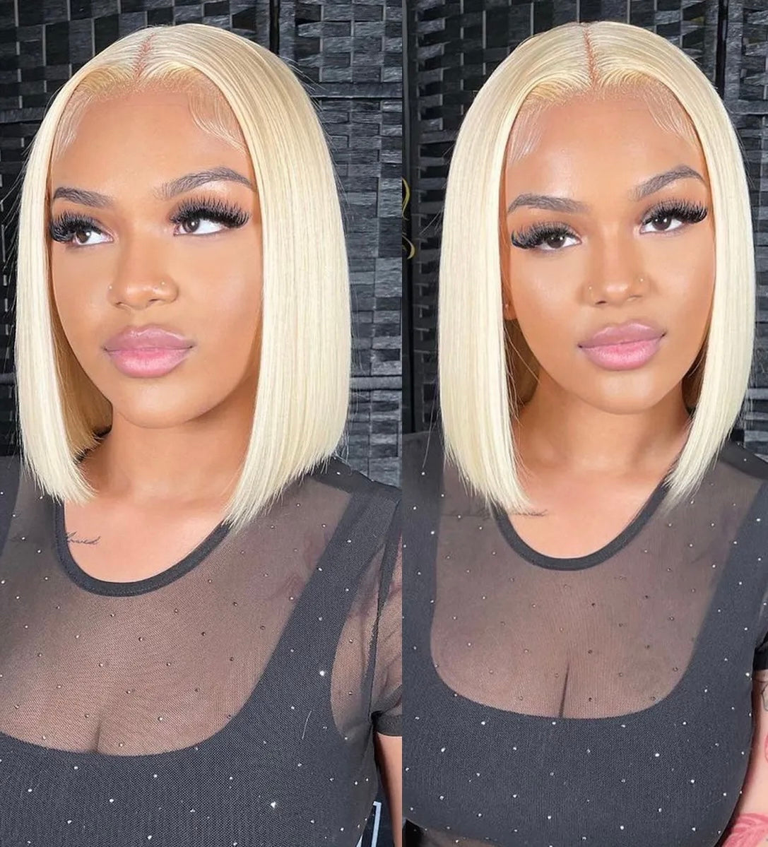 Transparent Blonde Straight Bob Wig