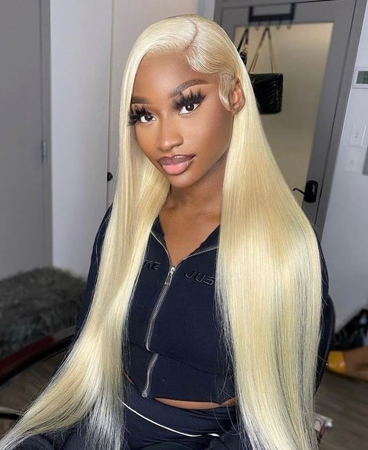 Virgin Blonde Straight 13x4 Lace Front Wig